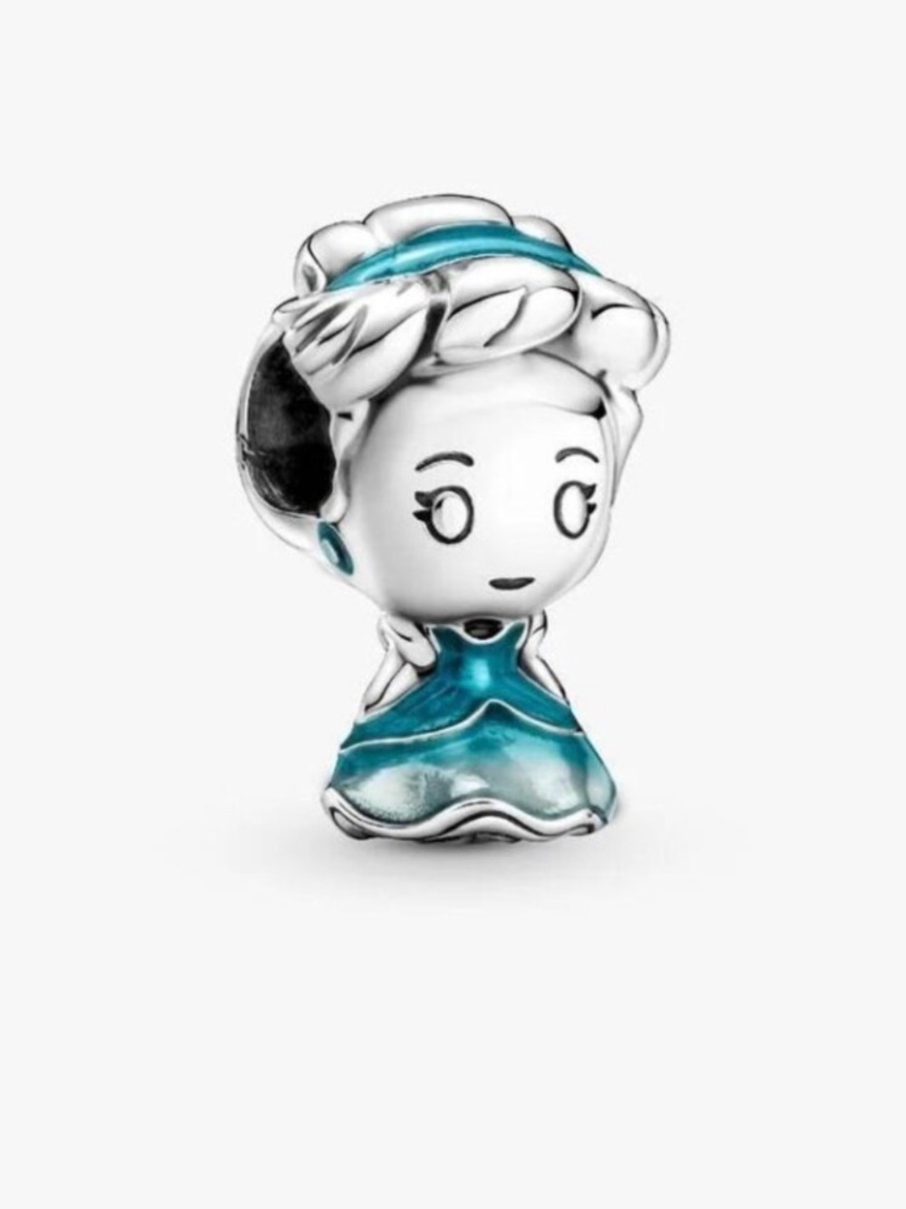 Sterling Silver Blue Enamel Cinderella Charm